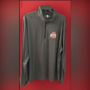 Ohio State Buckeyes 1/4 Zip Silvery Gray Pullover LS Shirt Size XXL NCAA